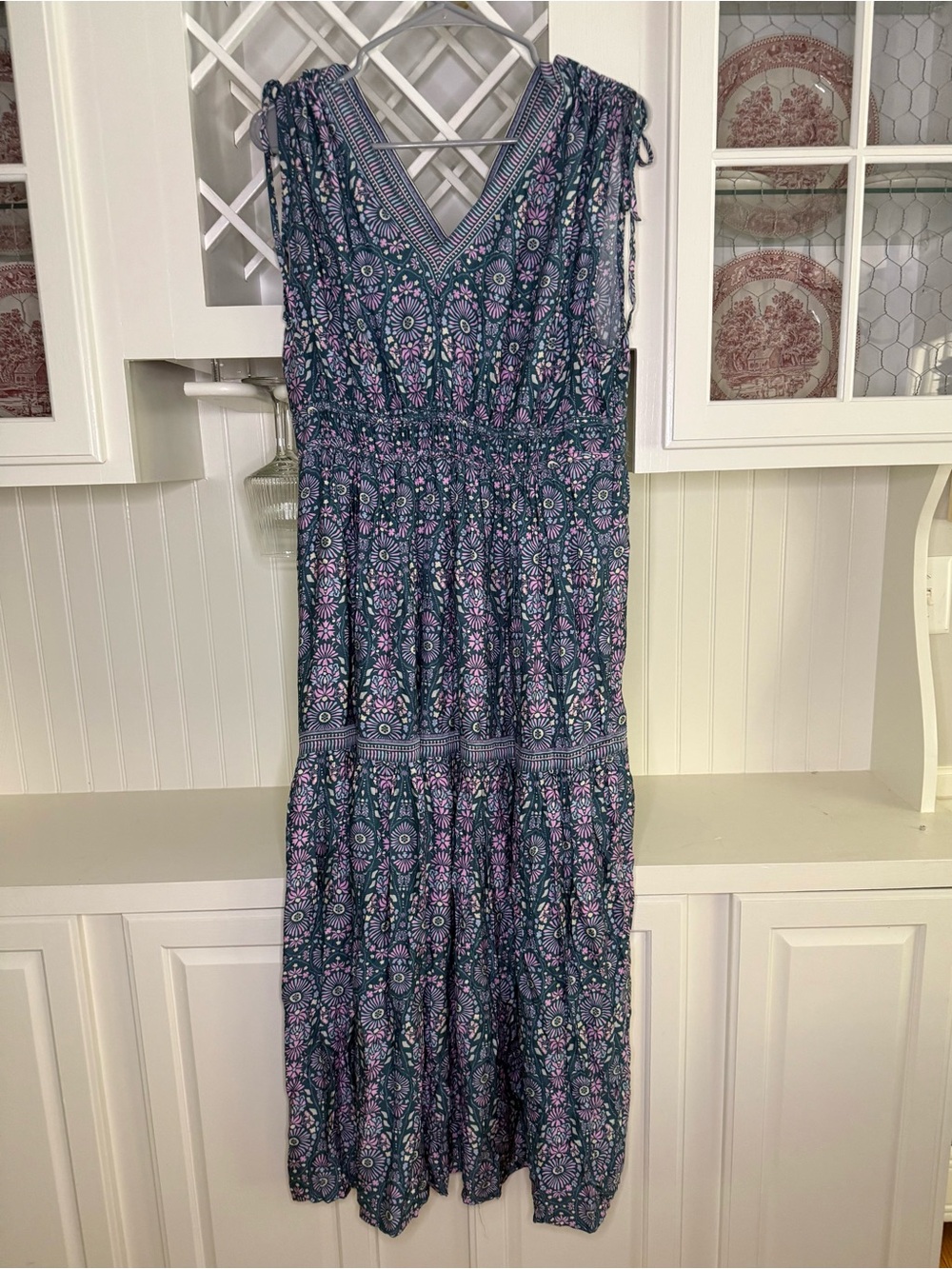 NWT Joie Boho Floral Tiered Maxi Dress Rayon Large